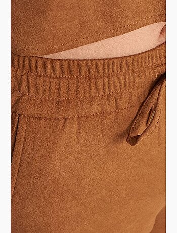 Pantalon jogger effet daim dilvin