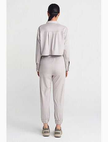 Pantalon jogger effet daim dilvin
