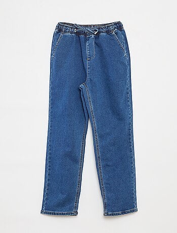 Pantalon jogger en denim avec taille élastiquée