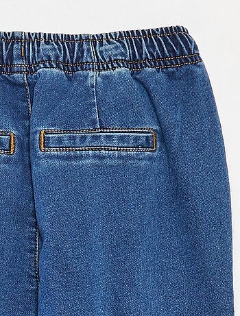 Pantalon jogger en denim avec taille élastiquée