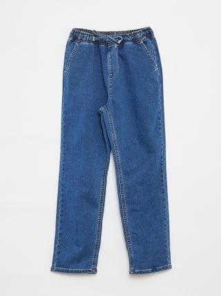 Pantalon jogger en denim avec taille élastiquée