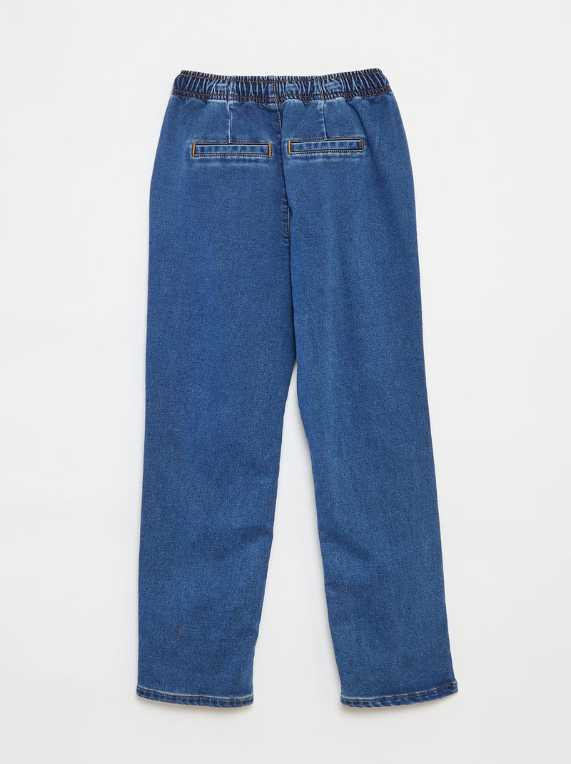 Pantalon jogger en denim avec taille élastiquée Bleu - Kiabi