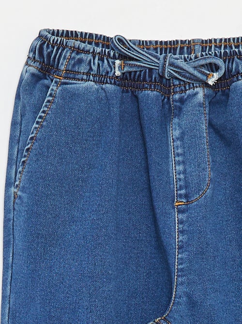 Pantalon jogger en denim avec taille élastiquée - Kiabi