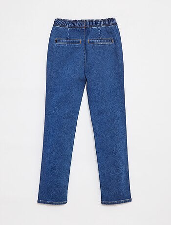 Pantalon jogger en denim avec taille élastiquée