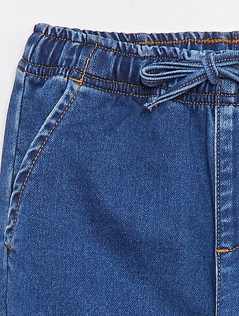 Pantalon jogger en denim avec taille élastiquée