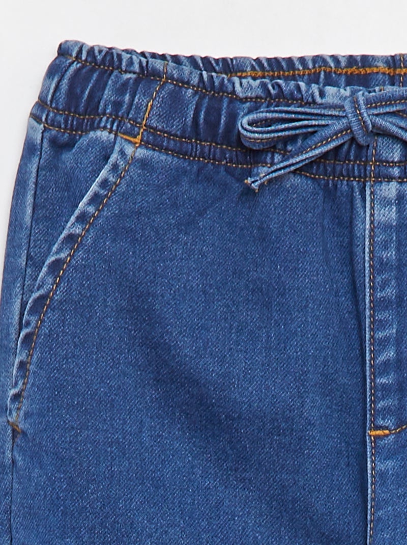 Pantalon jogger en denim avec taille élastiquée Bleu - Kiabi