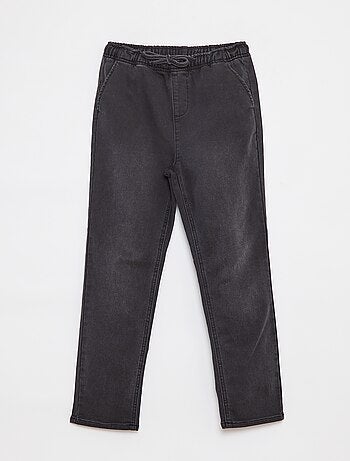 Pantalon jogger en denim avec taille élastiquée