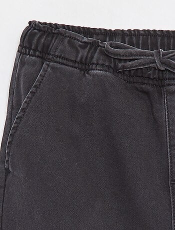 Pantalon jogger en denim avec taille élastiquée