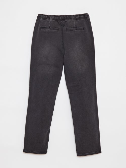 Pantalon jogger en denim avec taille élastiquée - Kiabi
