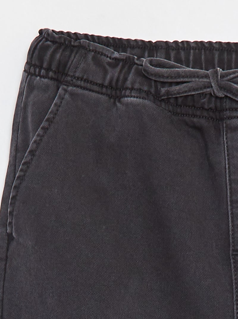 Pantalon jogger en denim avec taille élastiquée Gris - Kiabi