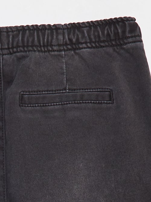 Pantalon jogger en denim avec taille élastiquée - Kiabi