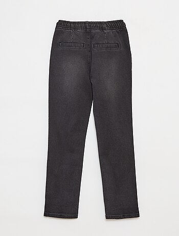 Pantalon jogger en denim avec taille élastiquée