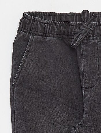 Pantalon jogger en denim avec taille élastiquée