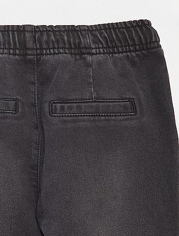 Pantalon jogger en denim avec taille élastiquée