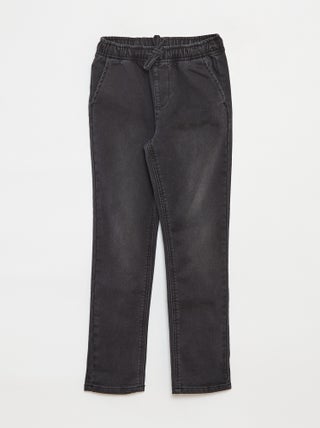 Pantalon jogger en denim avec taille élastiquée