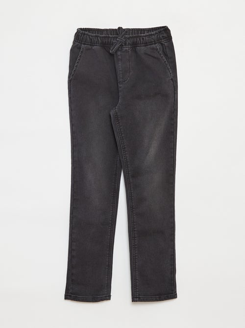 Pantalon jogger en denim avec taille élastiquée - Kiabi