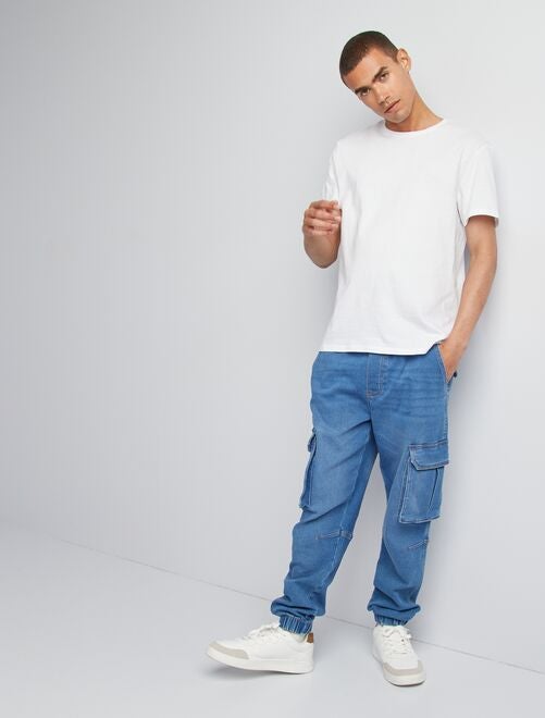 Pantalon jogger en denim - Kiabi