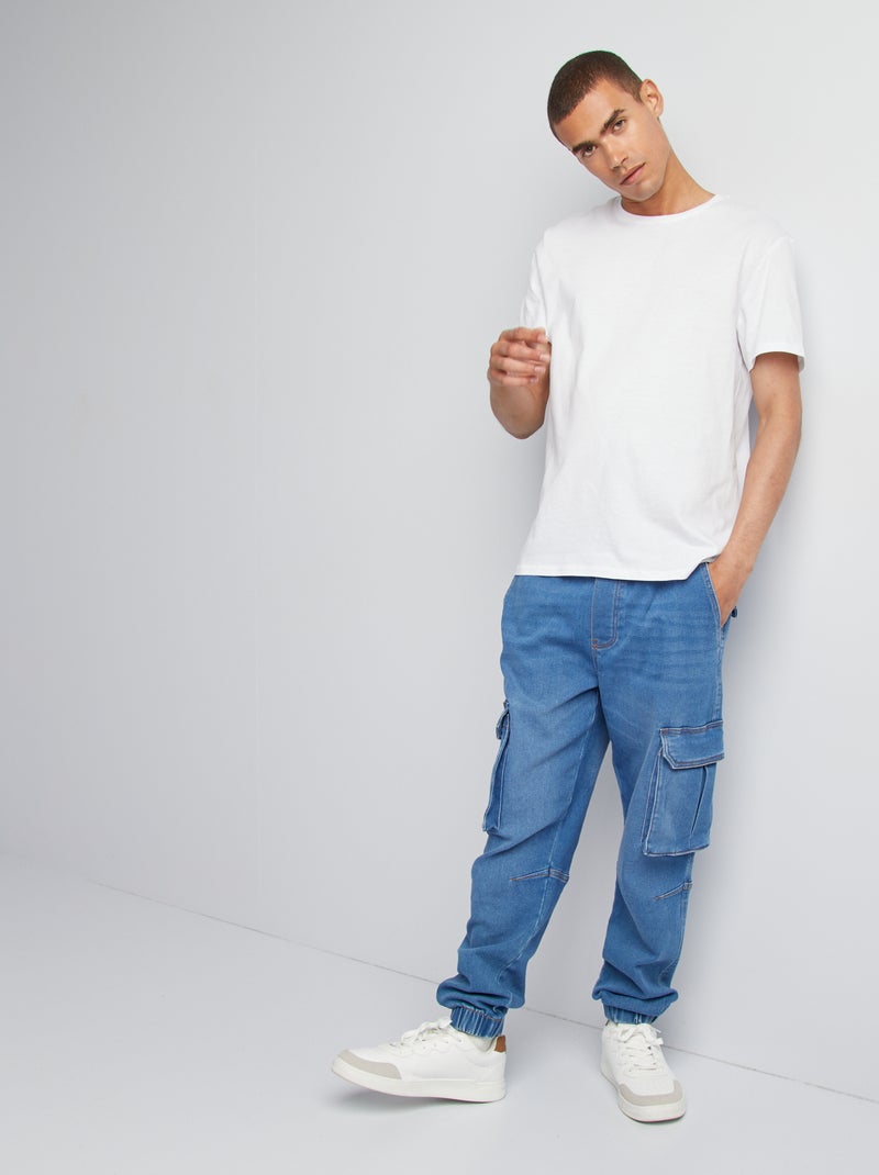 Pantalon jogger en denim Bleu - Kiabi