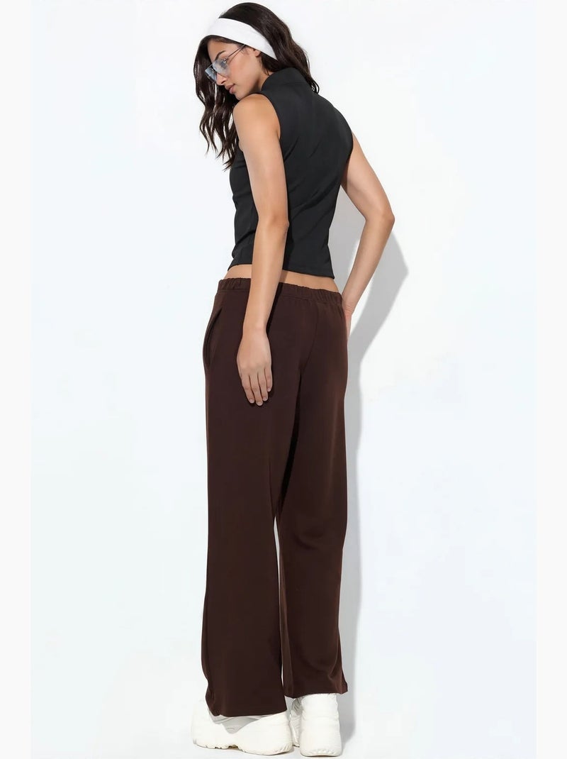 Pantalon jogger en jersey à jambe évasée femme busem Marron chocolat - Kiabi