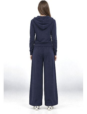 Pantalon jogger en maille à taille mi-haute et jambe large busem