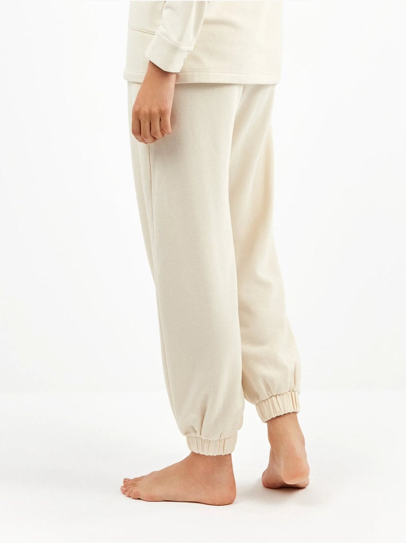 Pantalon jogger en molleton Beige - Kiabi