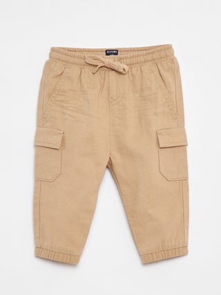 Pantalon jogger en twill avec poches à rabat
