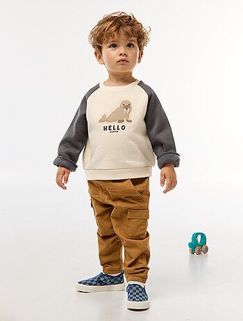 Pantalon jogger en twill avec poches à rabat