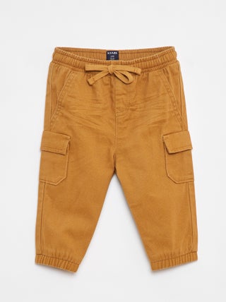 Pantalon jogger en twill avec poches à rabat