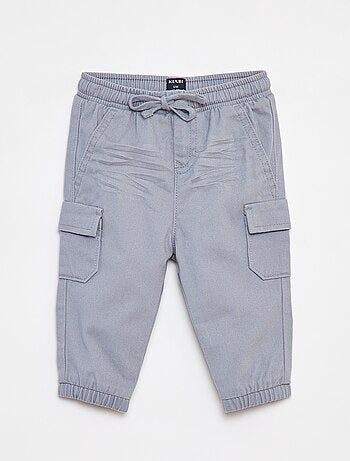 Pantalon jogger en twill avec poches à rabat
