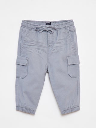 Pantalon jogger en twill avec poches à rabat