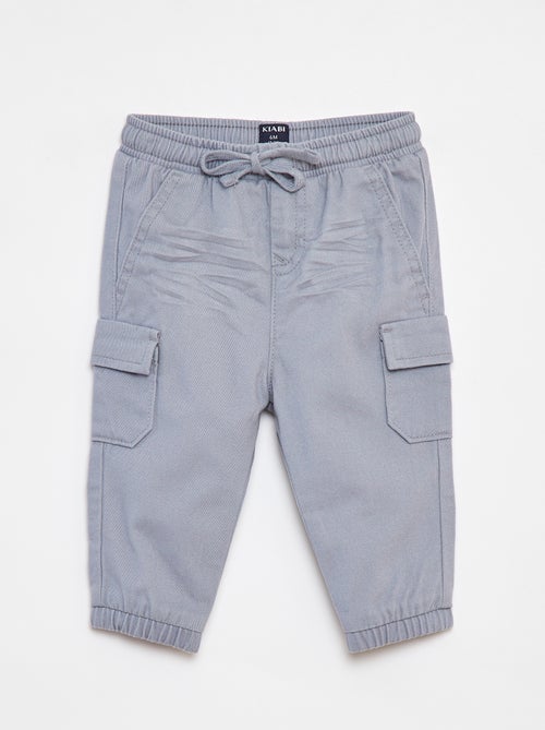 Pantalon jogger en twill avec poches à rabat - Kiabi