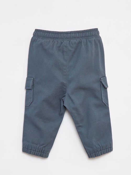 Pantalon jogger en twill avec poches à rabat - Kiabi