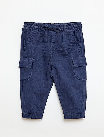 Pantalon jogger en twill avec poches à rabat