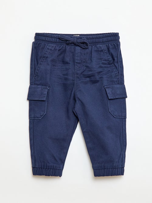 Pantalon jogger en twill avec poches à rabat - Kiabi