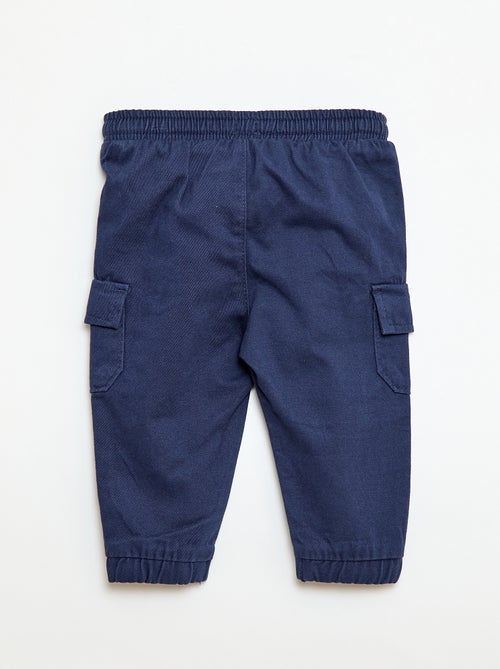 Pantalon jogger en twill avec poches à rabat - Kiabi