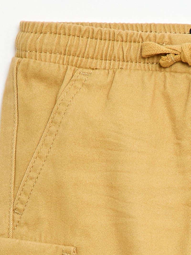 Pantalon jogger en twill avec poches à rabat Jaune - Kiabi
