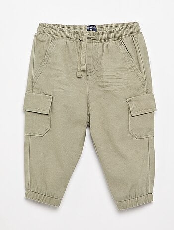 Pantalon jogger en twill avec poches à rabat