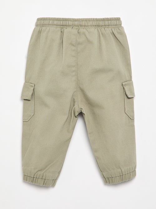 Pantalon jogger en twill avec poches à rabat - Kiabi
