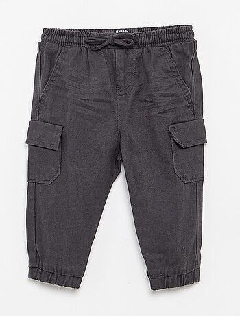 Pantalon jogger en twill avec poches à rabat