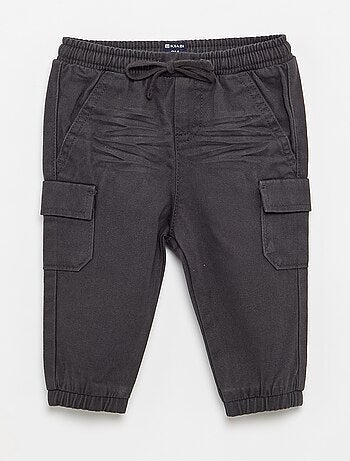 Pantalon jogger en twill avec poches à rabat