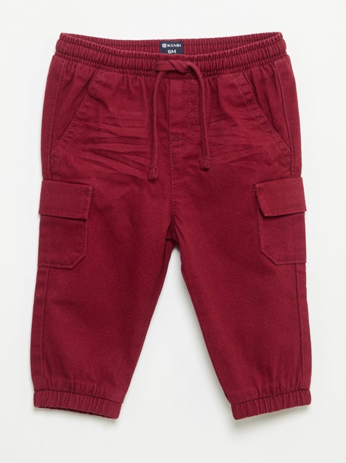 Pantalon jogger en twill avec poches à rabat - Kiabi