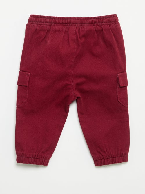 Pantalon jogger en twill avec poches à rabat - Kiabi