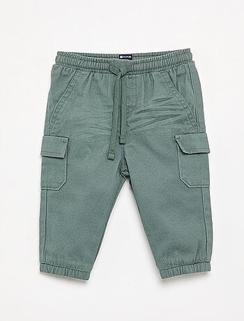 Pantalon jogger en twill avec poches à rabat