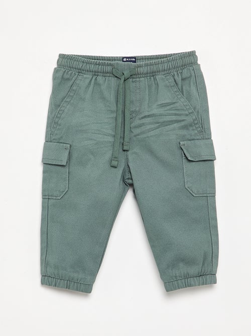 Pantalon jogger en twill avec poches à rabat - Kiabi