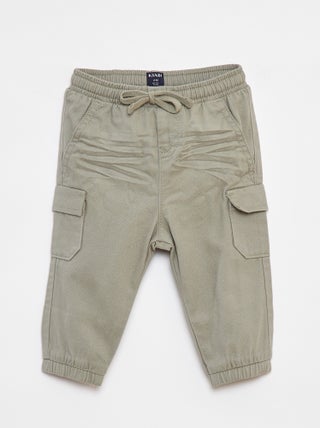 Pantalon jogger en twill avec poches à rabat