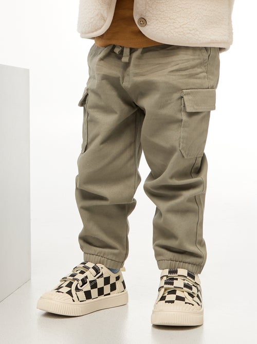 Pantalon jogger en twill avec poches à rabat - Kiabi