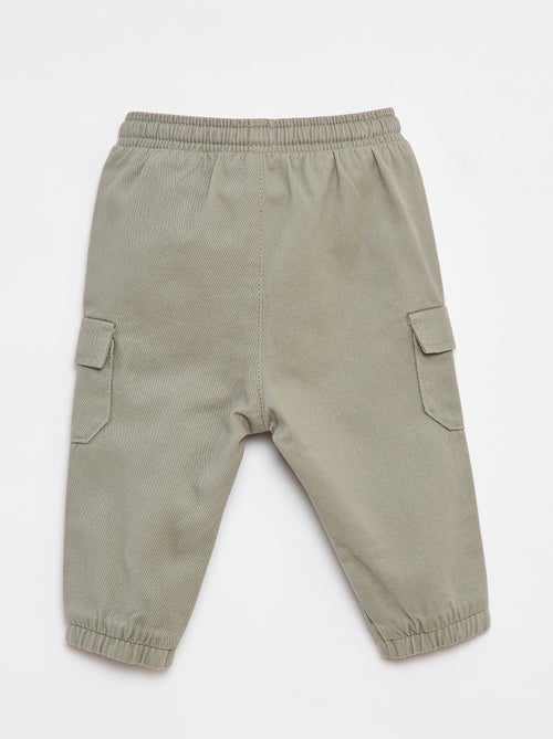 Pantalon jogger en twill avec poches à rabat - Kiabi