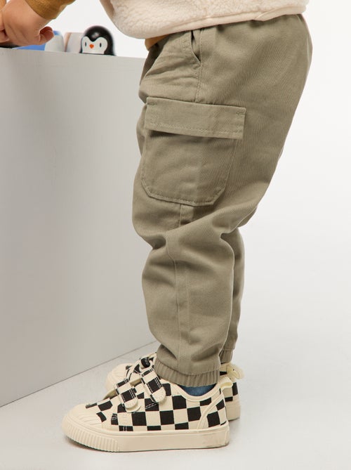 Pantalon jogger en twill avec poches à rabat - Kiabi