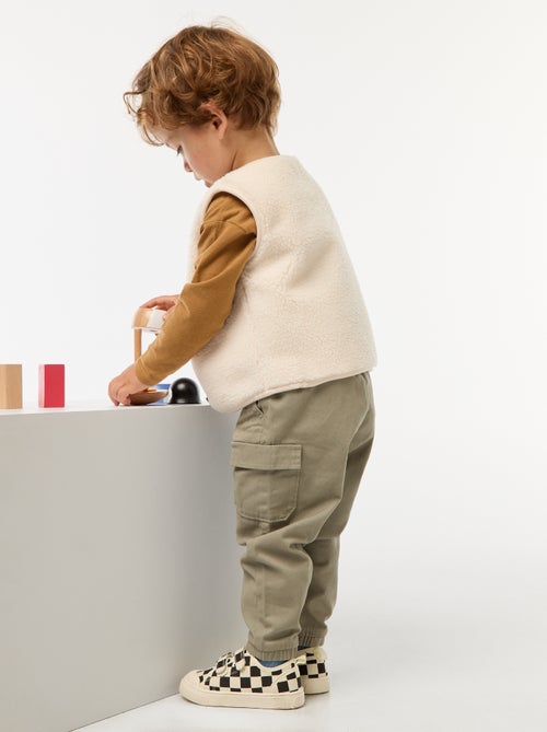 Pantalon jogger en twill avec poches à rabat - Kiabi