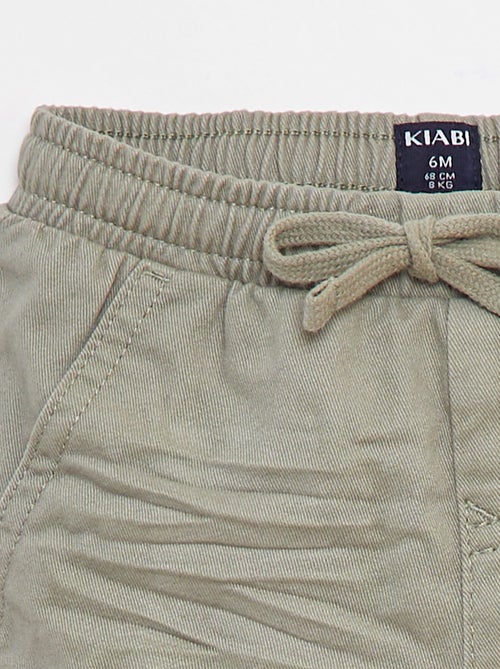 Pantalon jogger en twill avec poches à rabat - Kiabi